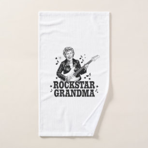 Rockstar Grandma – Fun en Retro Music Design Handdoek