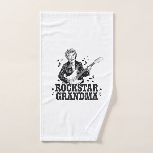 Rockstar Grandma – Fun en Retro Music Design Handdoek (Handdoek)