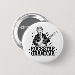 Rockstar Grandma – Fun en Retro Music Design Ronde Button 5,7 Cm
