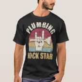 Rockstar, grappige loodgieter, toiletzuiger h t-shirt (Voorkant)