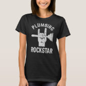 Rockstar, grappige loodgieter, toiletzuiger h t-shirt (Voorkant)