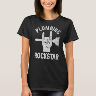 Rockstar, grappige loodgieter, toiletzuiger h t-shirt