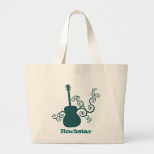 Rockstar Guitar Bag, donker Blauwgroen Grote Tote Bag