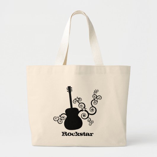Rockstar Guitar Bag Grote Tote Bag (Voorkant)