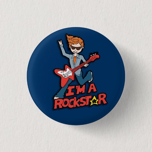 Rockstar guitar boy button (Voorkant)