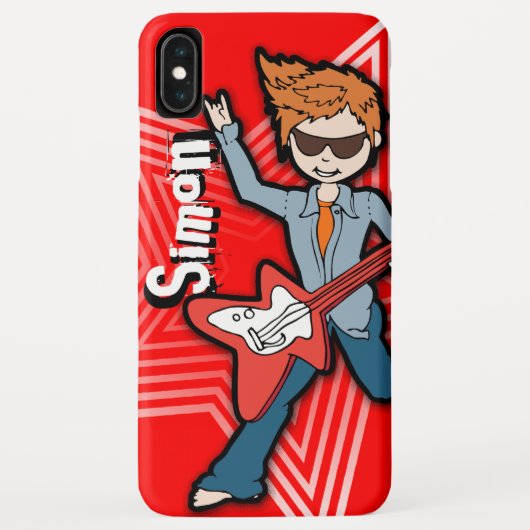 Rockstar guitar boy red douanenaam Case-Mate iPhone case (Achterkant)