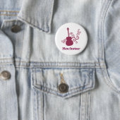 Rockstar Guitar Button, Fuchsia Ronde Button 5,7 Cm (In situ)