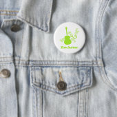 Rockstar Guitar Button, Lime Green Ronde Button 5,7 Cm (In situ)