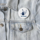 Rockstar Guitar Button, Royal Blue Ronde Button 5,7 Cm (In situ)