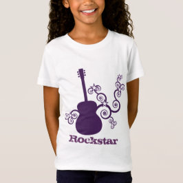 Rockstar Guitar Girl's T-shirt, Paars T-shirt
