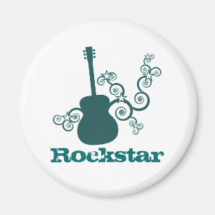 Rockstar Guitar Magnet, donker Blauwgroen Magneet
