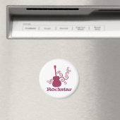 Rockstar Guitar Magnet, Fuchsia Magneet (Insitu (Vaatwasser))