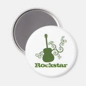 Rockstar Guitar Magnet, Green Magneet (Voorkant / Achterkant)
