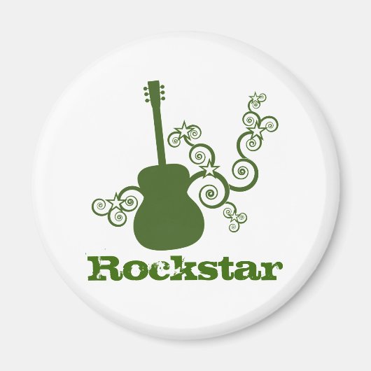 Rockstar Guitar Magnet, Green Magneet (Voorkant)