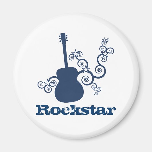 Rockstar Guitar Magnet, Royal Blue Magneet (Voorkant)