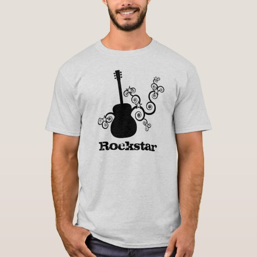Rockstar Guitar Mannen Shirt (Voorkant)