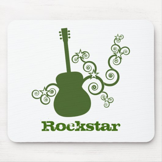 Rockstar Guitar Mousepad, Groen Muismat (Voorkant)