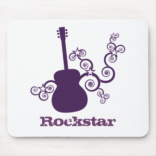Rockstar Guitar Mousepad, Paars Muismat (Voorkant)