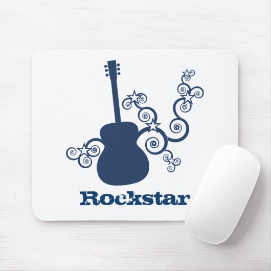 Rockstar Guitar Mousepad, Royal Blue Muismat (Met muis)