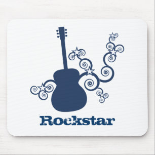 Rockstar Guitar Mousepad, Royal Blue Muismat