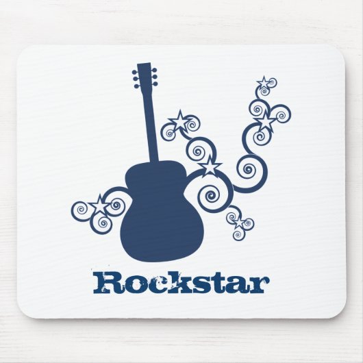 Rockstar Guitar Mousepad, Royal Blue Muismat (Voorkant)