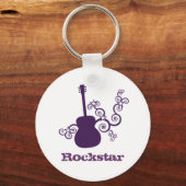 Rockstar Guitar Sleutelhanger, Paars Sleutelhanger (Voorkant)