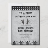 Rockstar Guitarist Birthday Party Invitation Kaart (Voorkant)