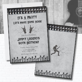 Rockstar Guitarist Birthday Party Invitation Kaart