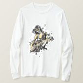 Rockstar Guy Gitaar spelen T-shirt (Design voorkant)