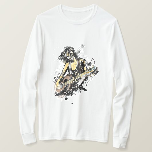 Rockstar Guy Gitaar spelen T-shirt (Design voorkant)