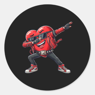 Rockstar Heart Dabbing In De Dag Van De Valentijn Ronde Sticker