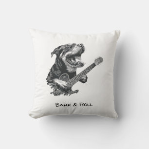 Rockstar Hond Gitaar – Vintage Muziekgebeeldhouwwe Kussen