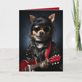 Rockstar hond verjaardag, grappige hond, muziek th kaart
