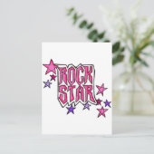 RockStar in PInk Briefkaart (Staand voorkant)