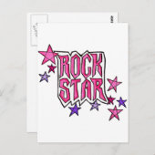 RockStar in PInk Briefkaart (Voorkant / Achterkant)