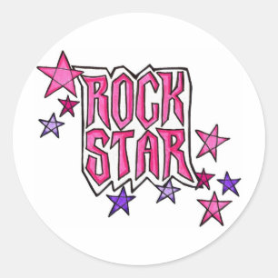 RockStar in PInk Ronde Sticker