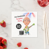 Rockstar Joke 60th Mannen Funny Birthday Guitar Fu Servet (Insitu)