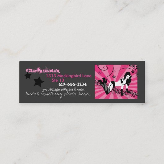 Rockstar-kaart Mini Visitekaartje (Voorkant)