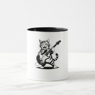 Rockstar Kat Gitaar Solo – Grappig Geschenk voor M Mok