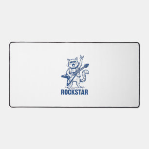 Rockstar Kat Gitaar Vintage Gravure Shirt Ontwerp Bureaumat