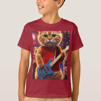 Rockstar Kat Jams voor Furry Fans T-Shirt
