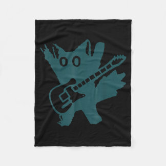 Rockstar Kat Speelt Elektrische Gitaar Grappige Ka Fleece Deken