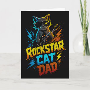 Rockstar Kat Vader Gitarist Liefhebber Kaart