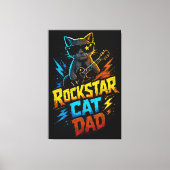 Rockstar Kattenvader Gitaar Liefhebber Canvas Afdruk (Voorkant)