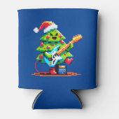 Rockstar kerstboom - Pixel Art basgitaar Blikjeskoeler (Voorkant)