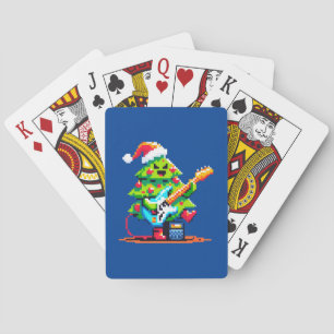 Rockstar kerstboom - Pixel Art basgitaar Pokerkaarten