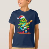Rockstar kerstboom - Pixel Art basgitaar T-shirt (Voorkant)