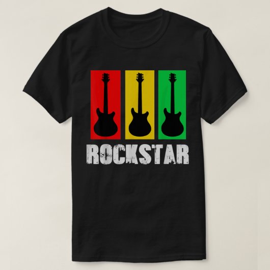 Rockstar Kids T-shirt Vintage Gitaar (Design voorkant)