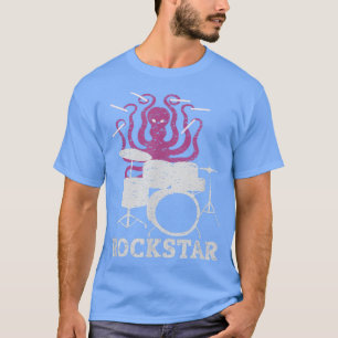 Rockstar Kinder  muziek Octopus Drummer T-shirt