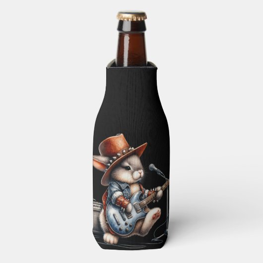 Rockstar konijnenblik en flessenkoeler flesjeskoeler (Fles Voorkant)